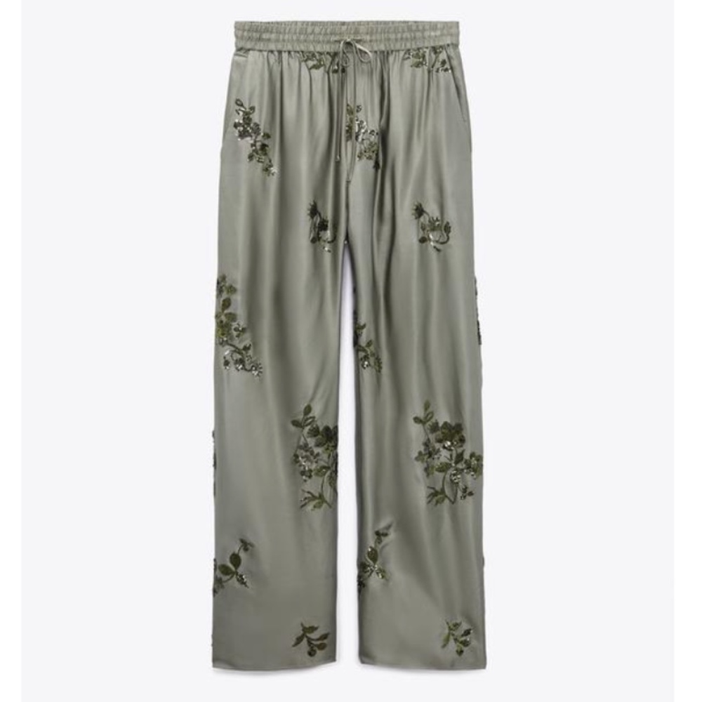 Zara NWT sequin satin effect pants